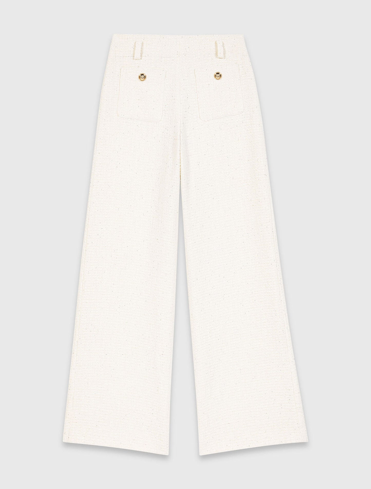Lurex tweed trousers Ecru