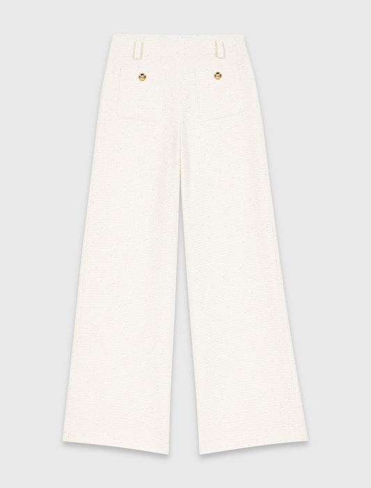 Lurex tweed trousers Ecru