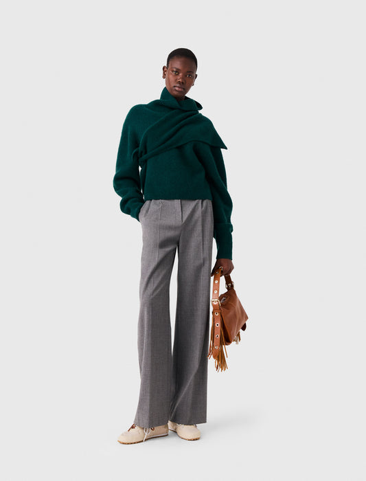 Wide-leg drawstring trousers Grey