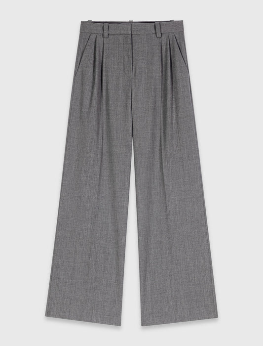 Wide-leg drawstring trousers Grey