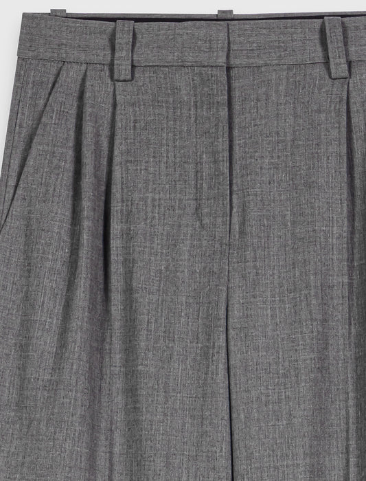Wide-leg drawstring trousers Grey