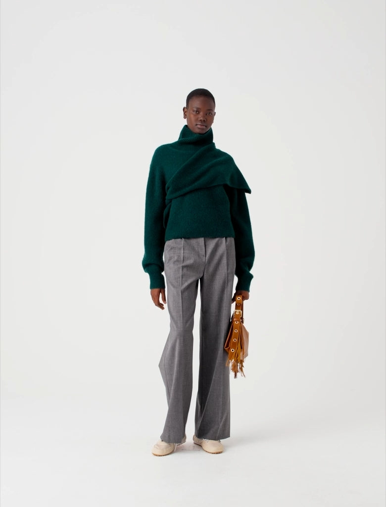 Wide-leg drawstring trousers Grey