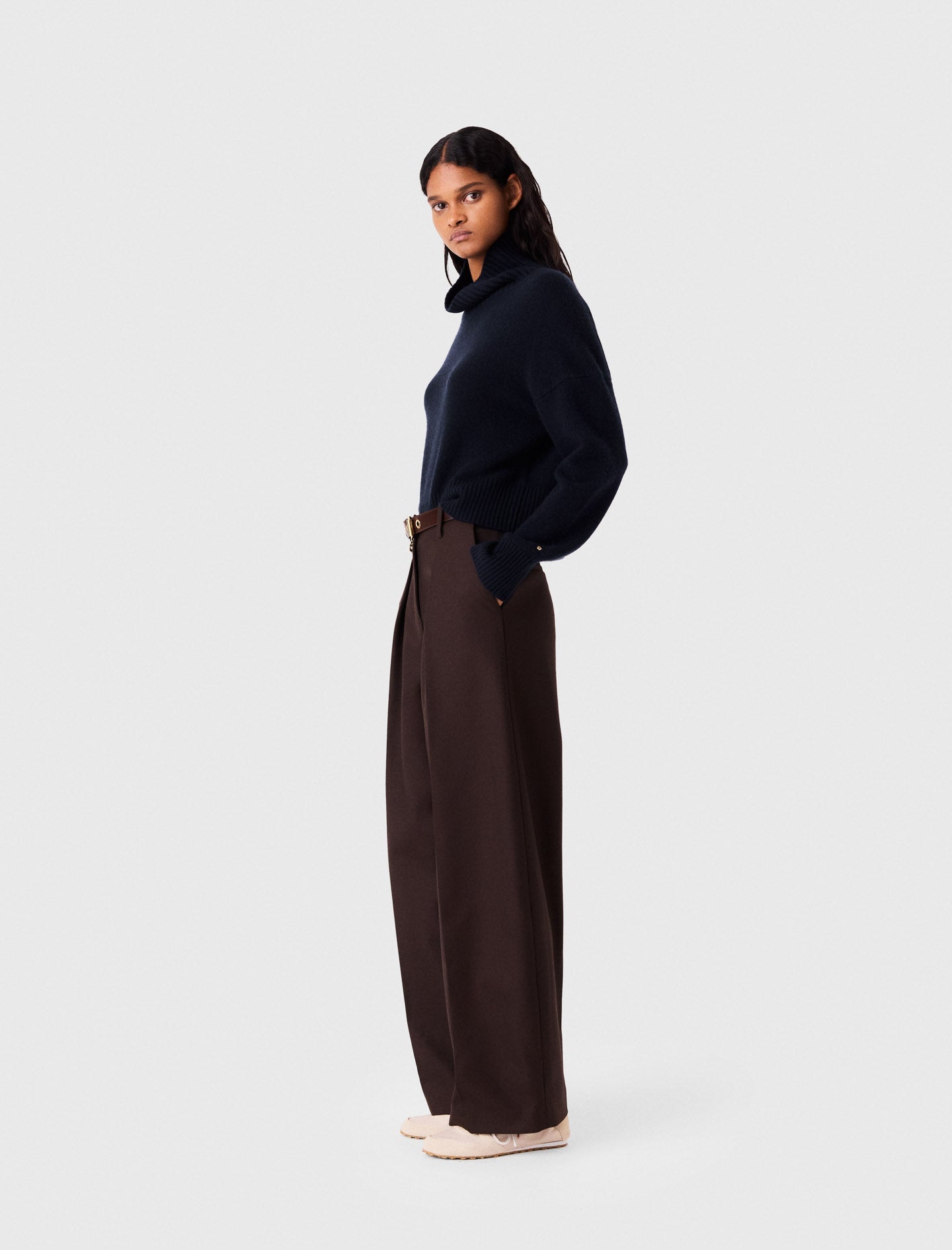 Balloon Suit Trousers Brown