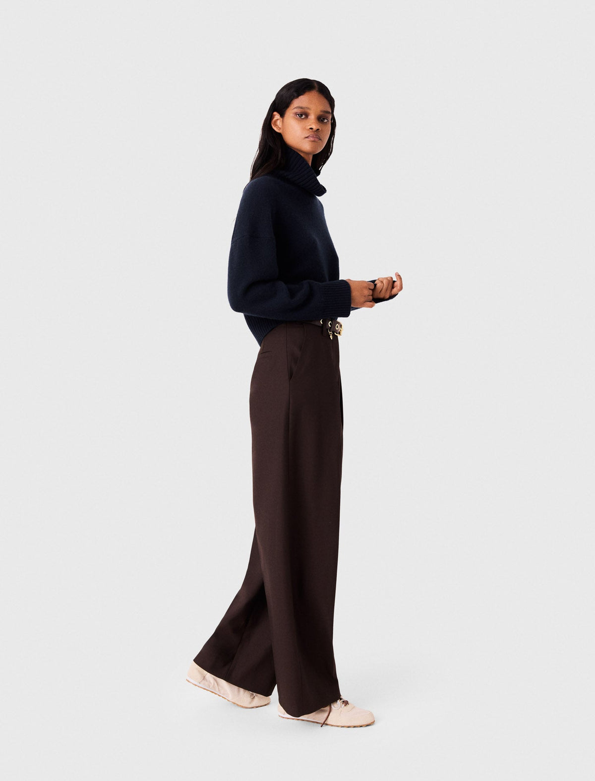 Balloon Suit Trousers Brown