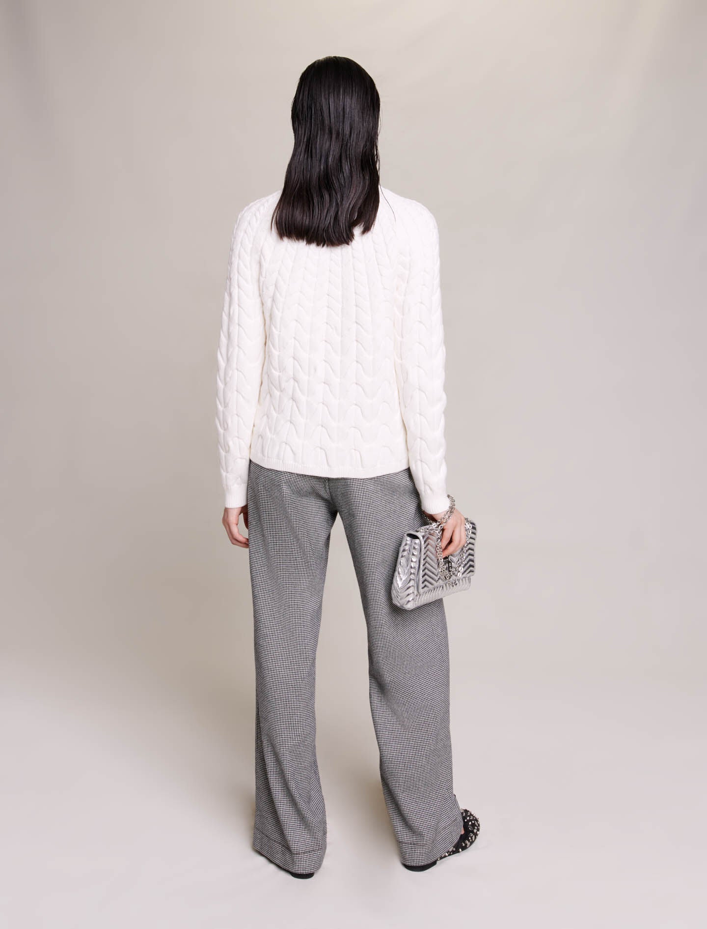 Ecru-cable knit jumper