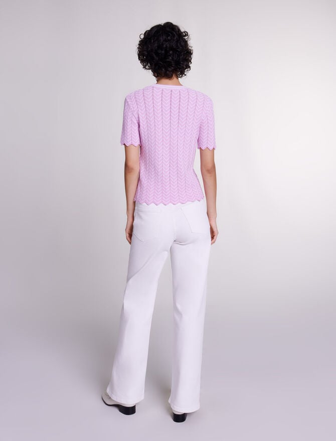 Parma Violet Openwork knit top