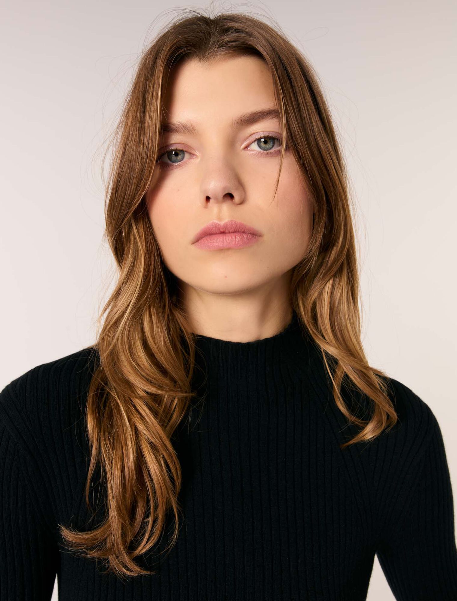 Black Rib knit top