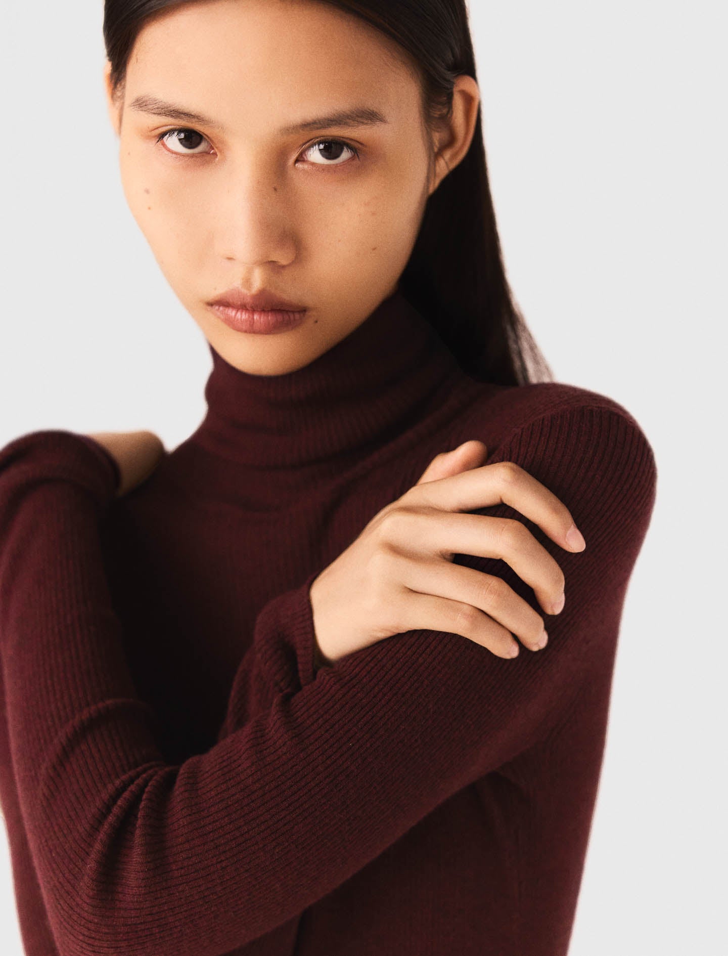 Second-skin roll-neck jumper