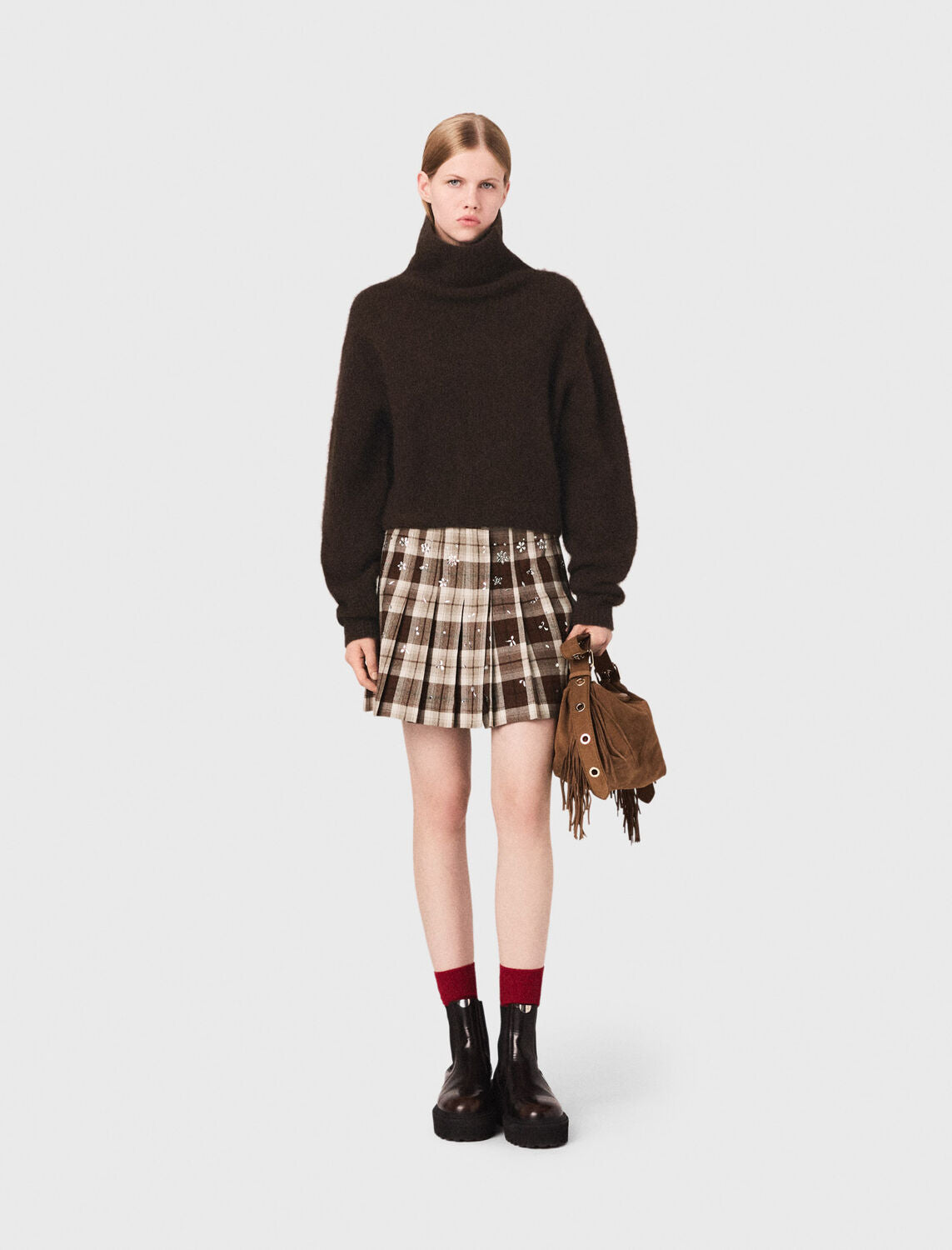 High-neck yak jumper Dark Brown