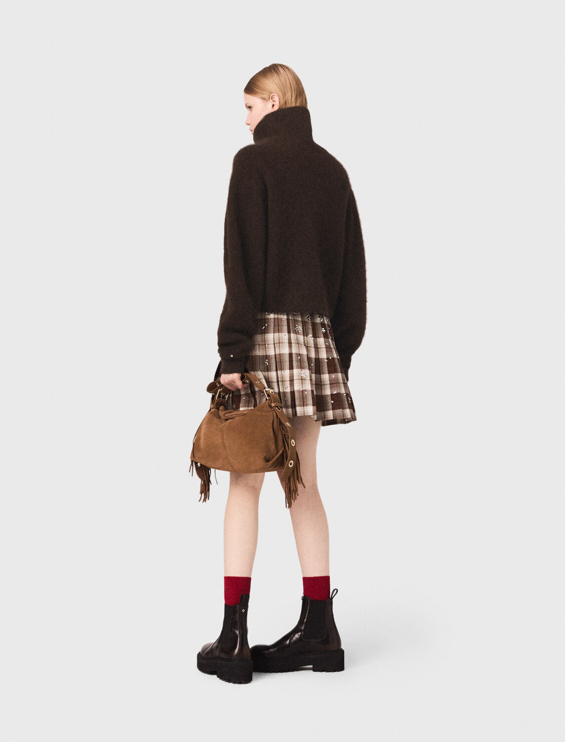 High-neck yak jumper Dark Brown