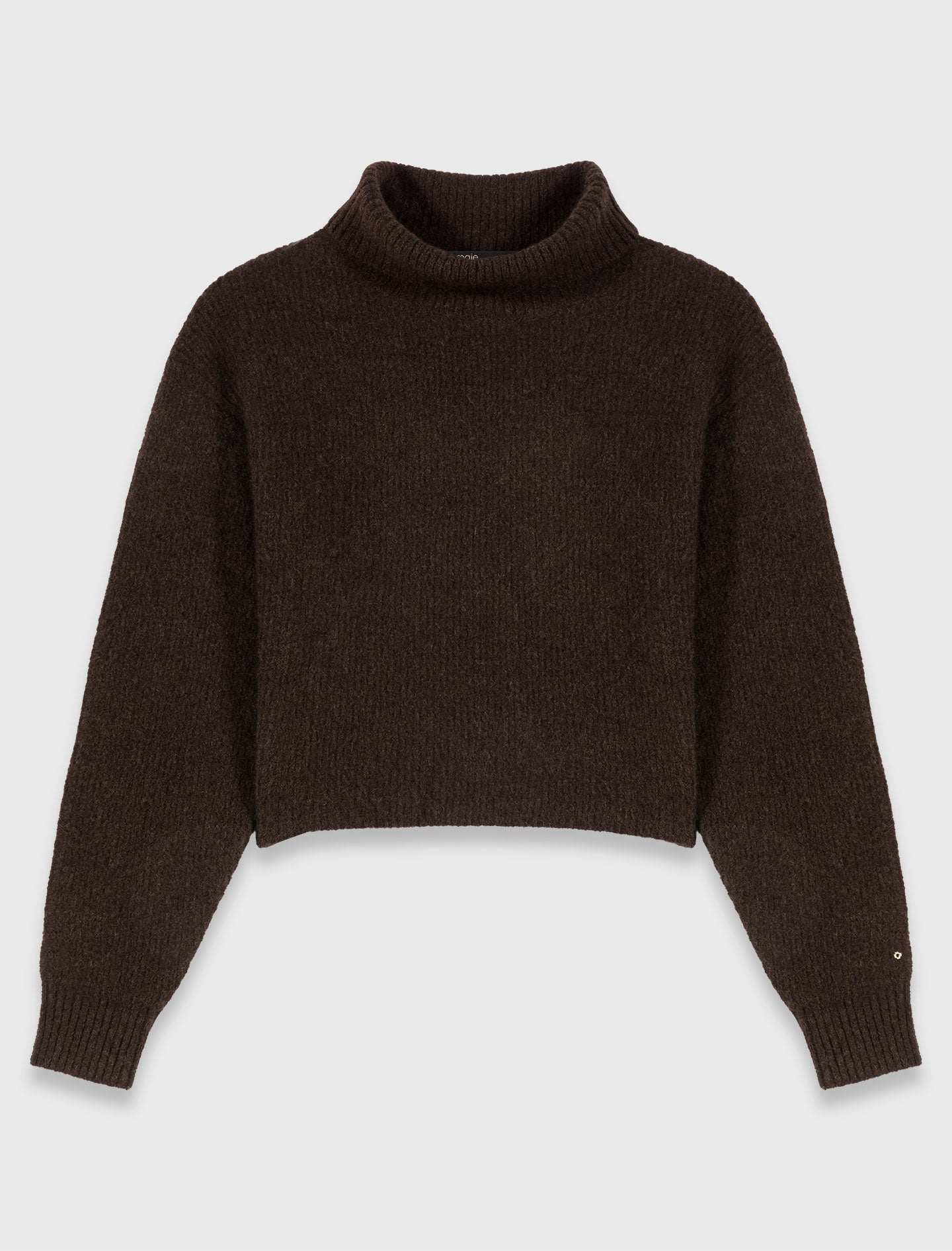 High-neck yak jumper Dark Brown