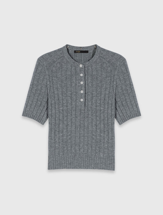 Removable Beaded Collar Jumper GREY