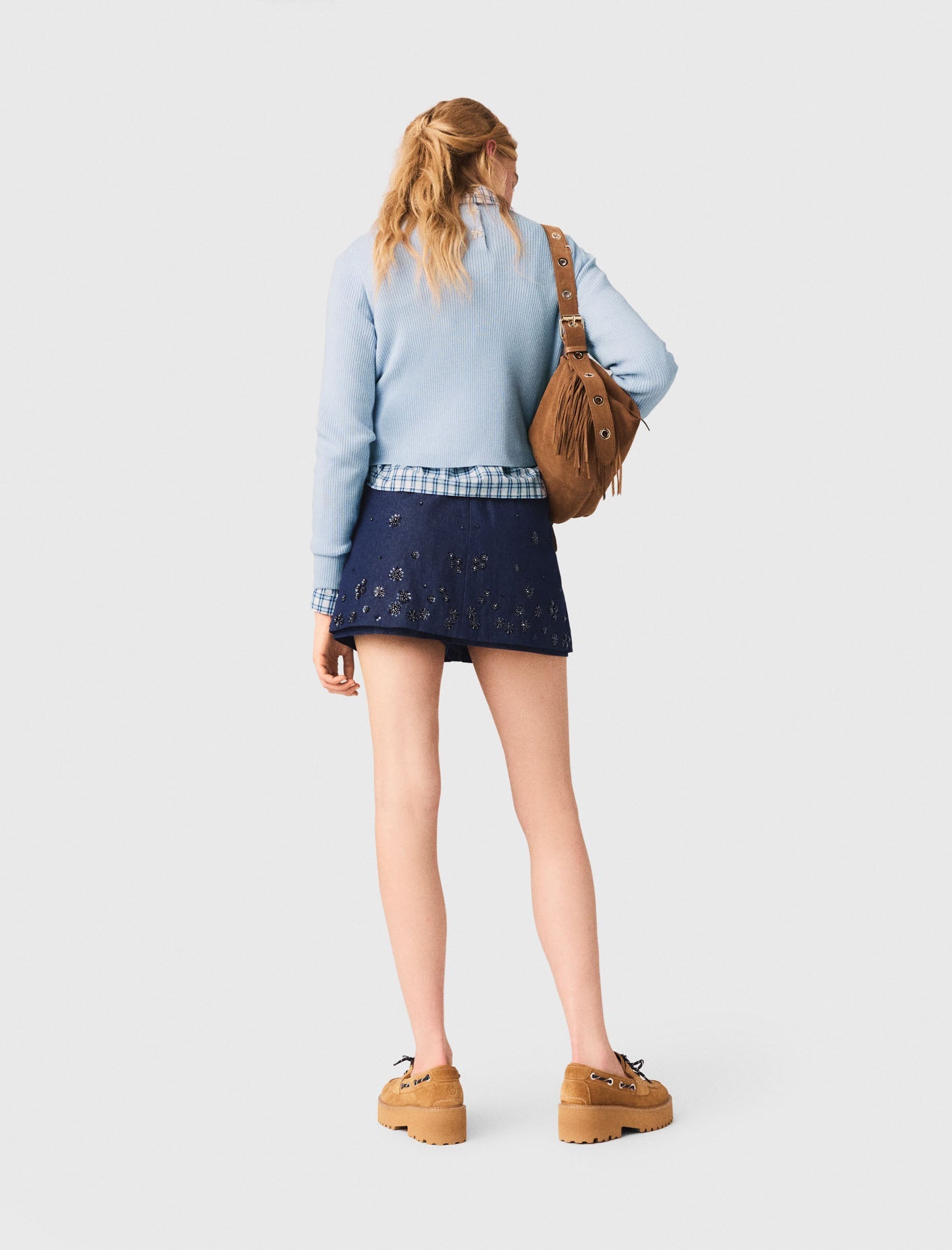 Jewel-Button Back Jumper BLUE SKY
