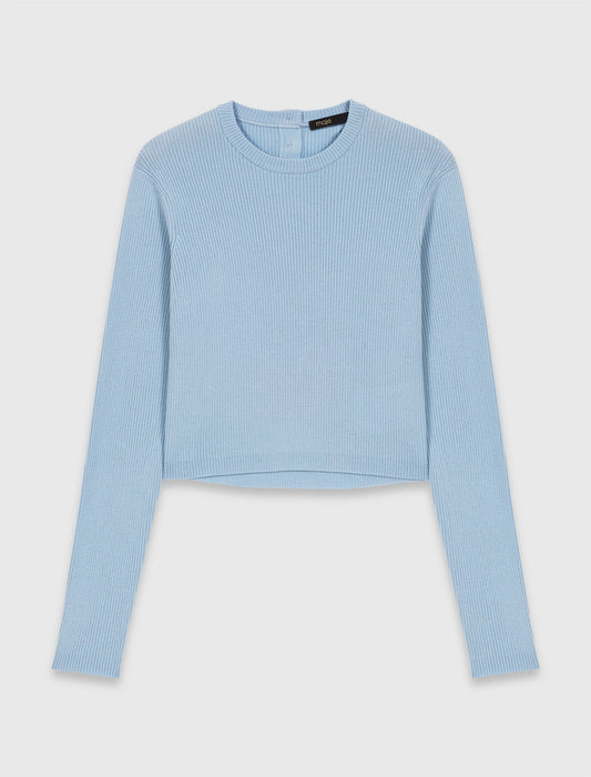 Jewel-Button Back Jumper BLUE SKY