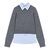 Removable Rhinestone Trim Jumper GREY