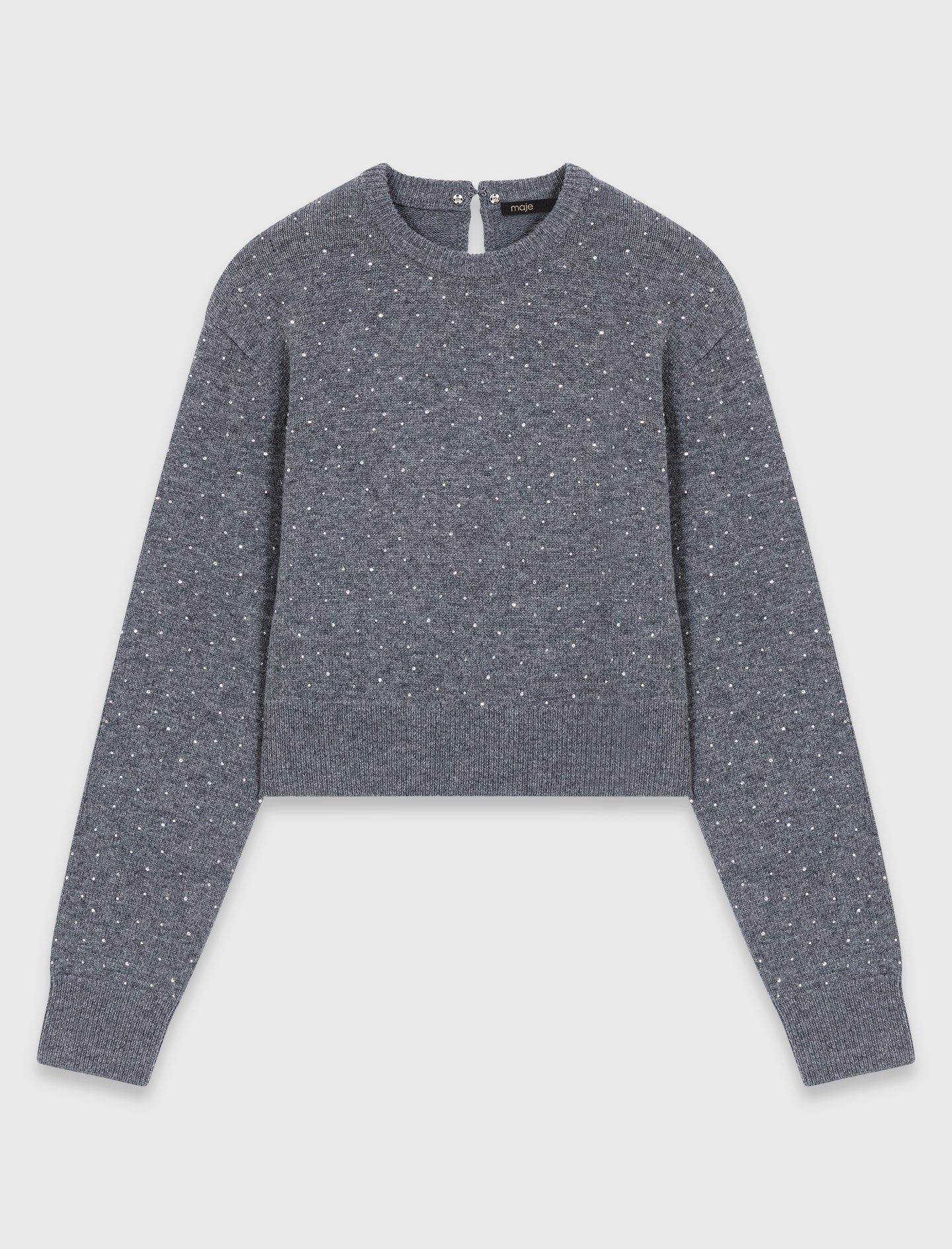 Removable Rhinestone Trim Jumper GREY