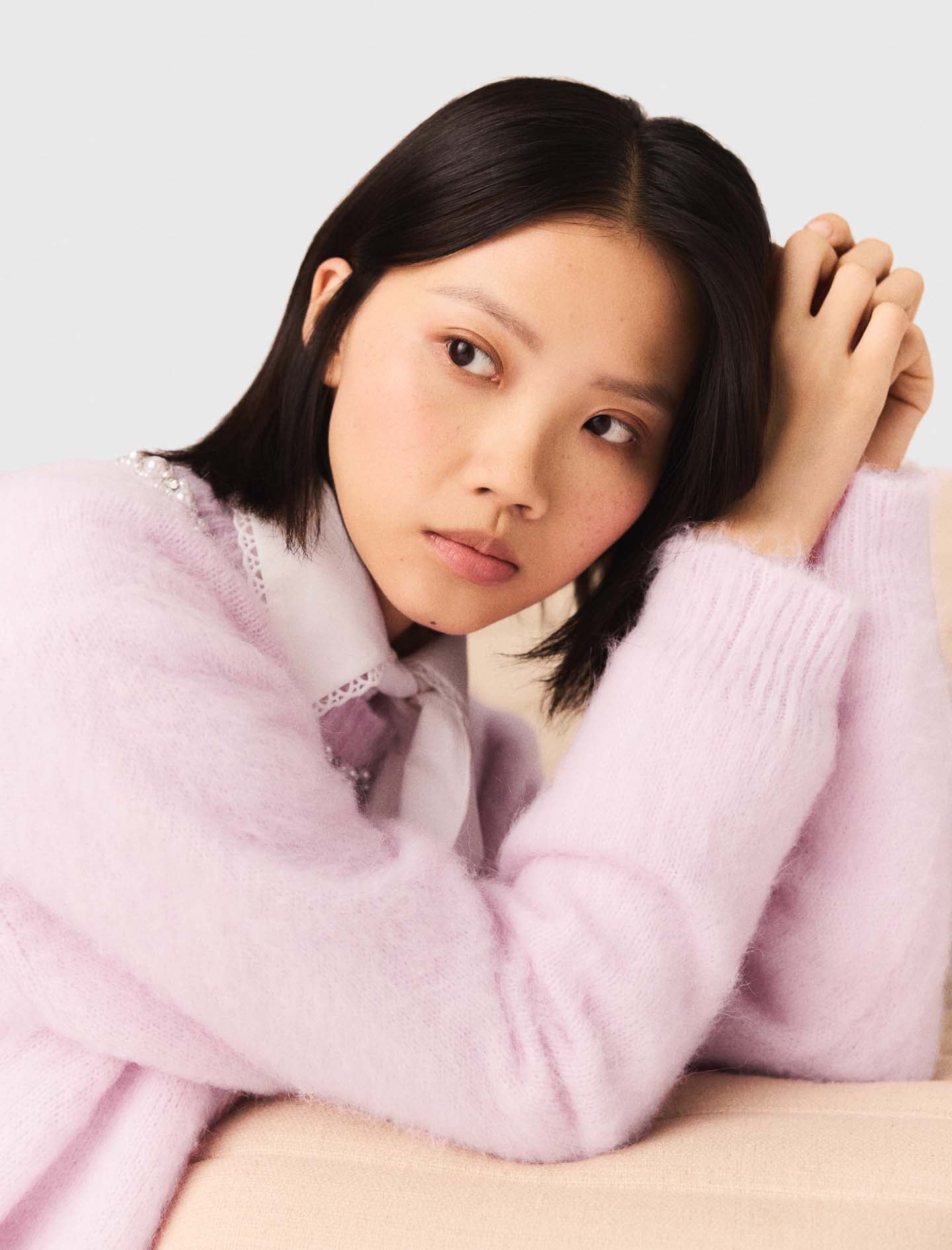 Removable Jewel Collar Jumper PINK