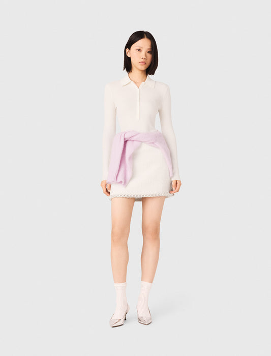 Ribbed Polo Jumper ECRU