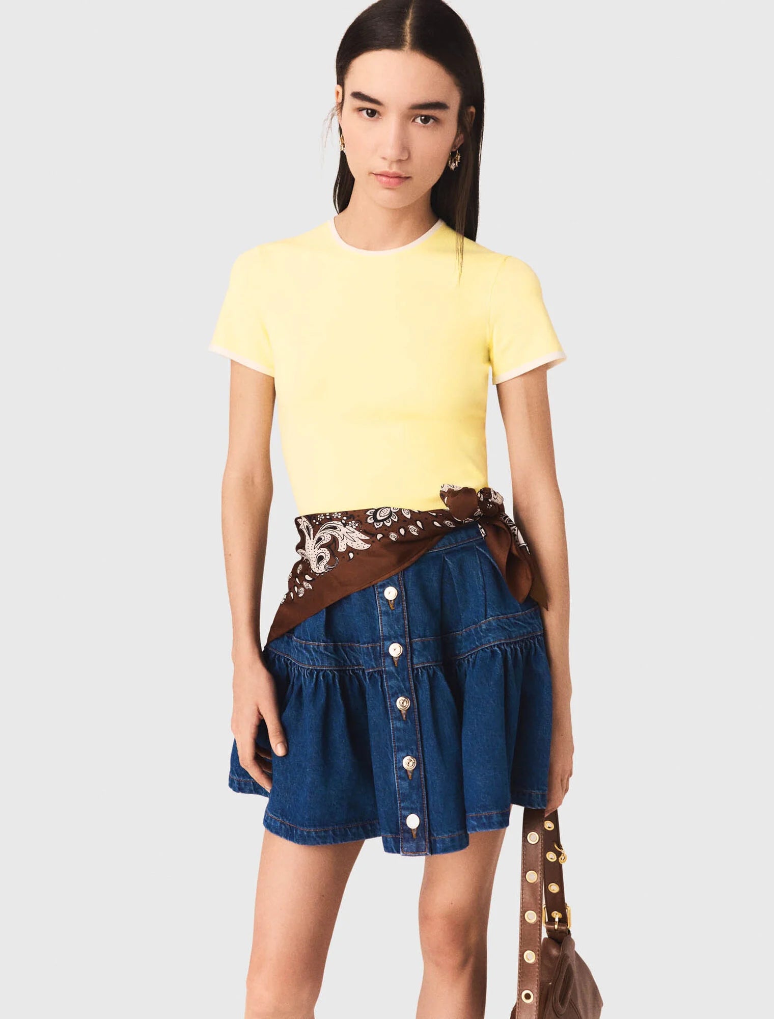 Round Back Cut-Out Jumper Pale Yellow
