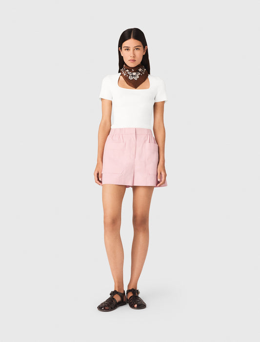 Square-Neck Ribbed Jumper White