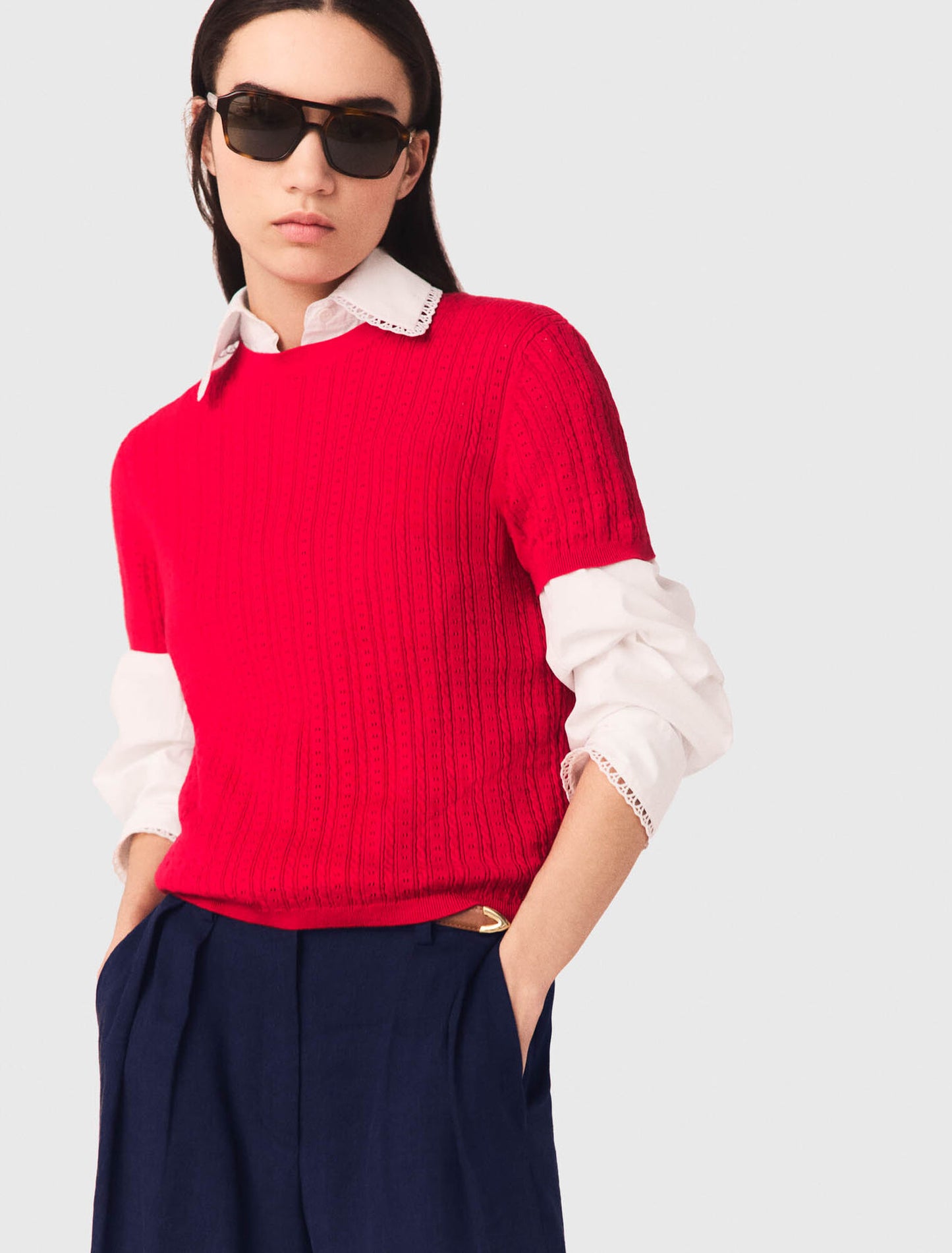 Round-Neck Jumper Red