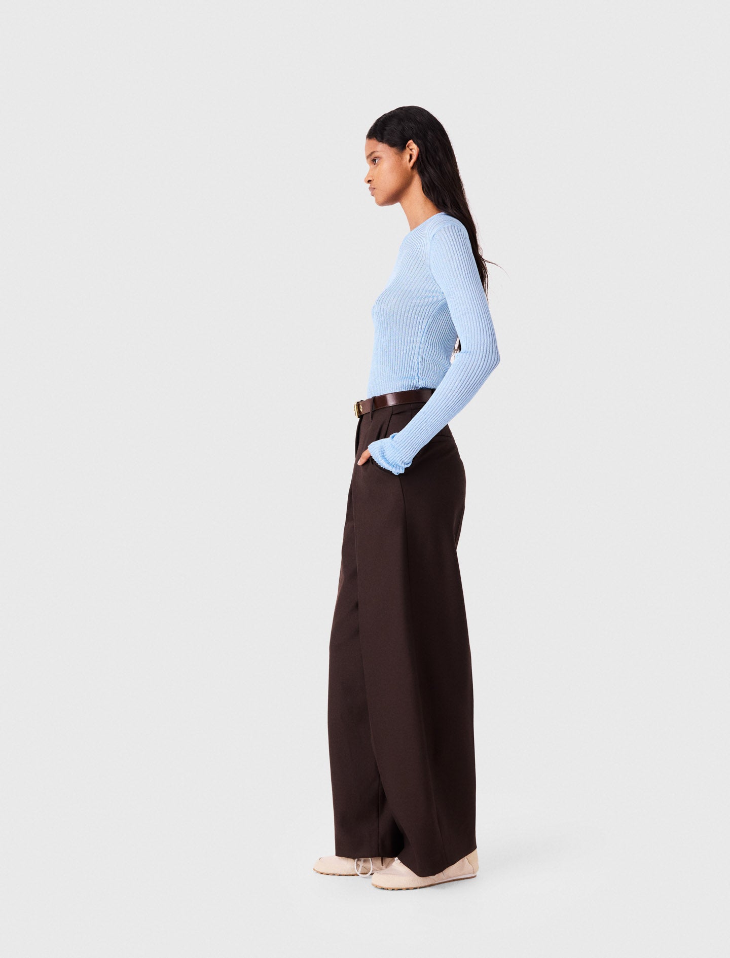 Lurex knitted jumper Blue Sky