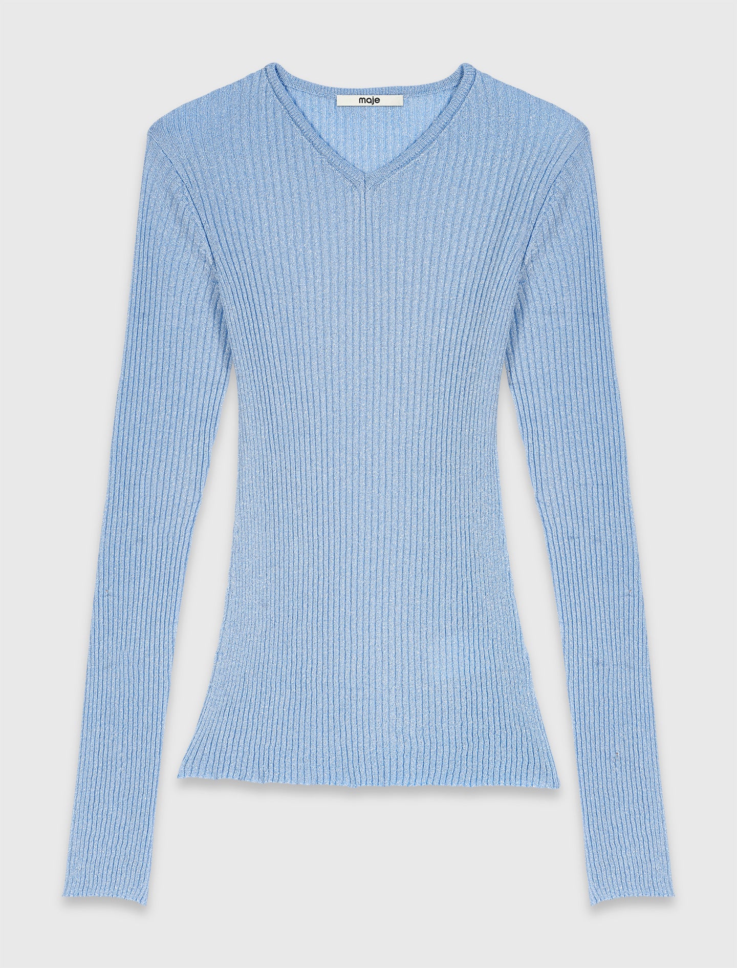 Lurex knitted jumper Blue Sky