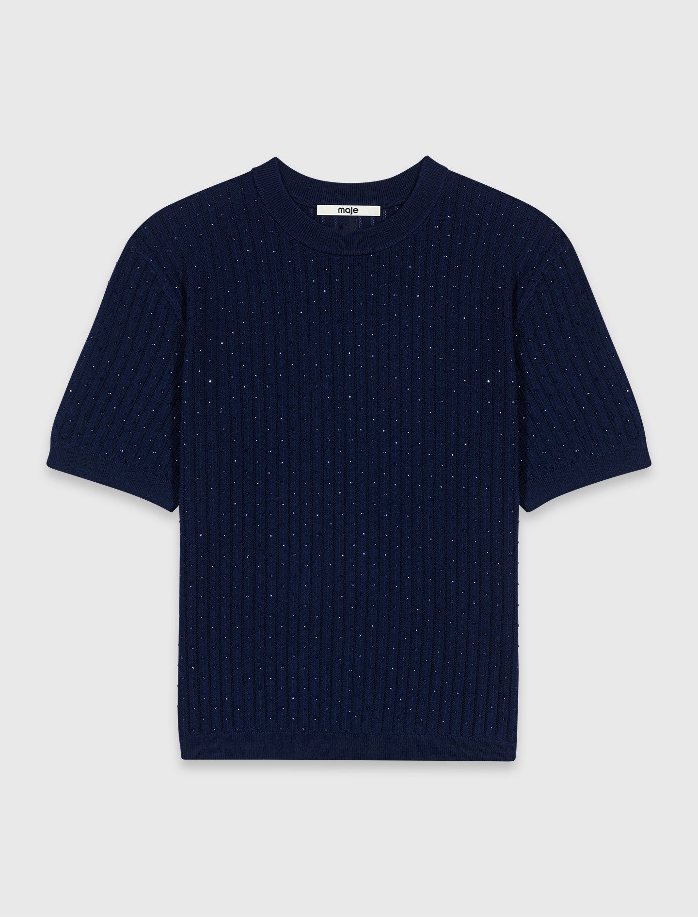 Tonal rhinestone jumper Navy
