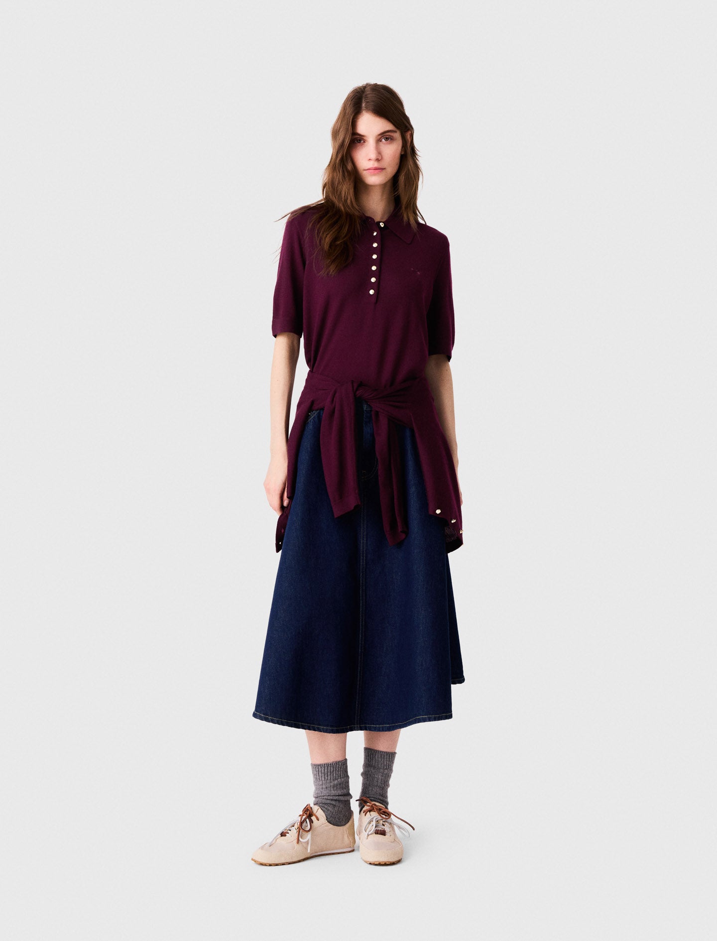 Polo collar jumper Eggplant