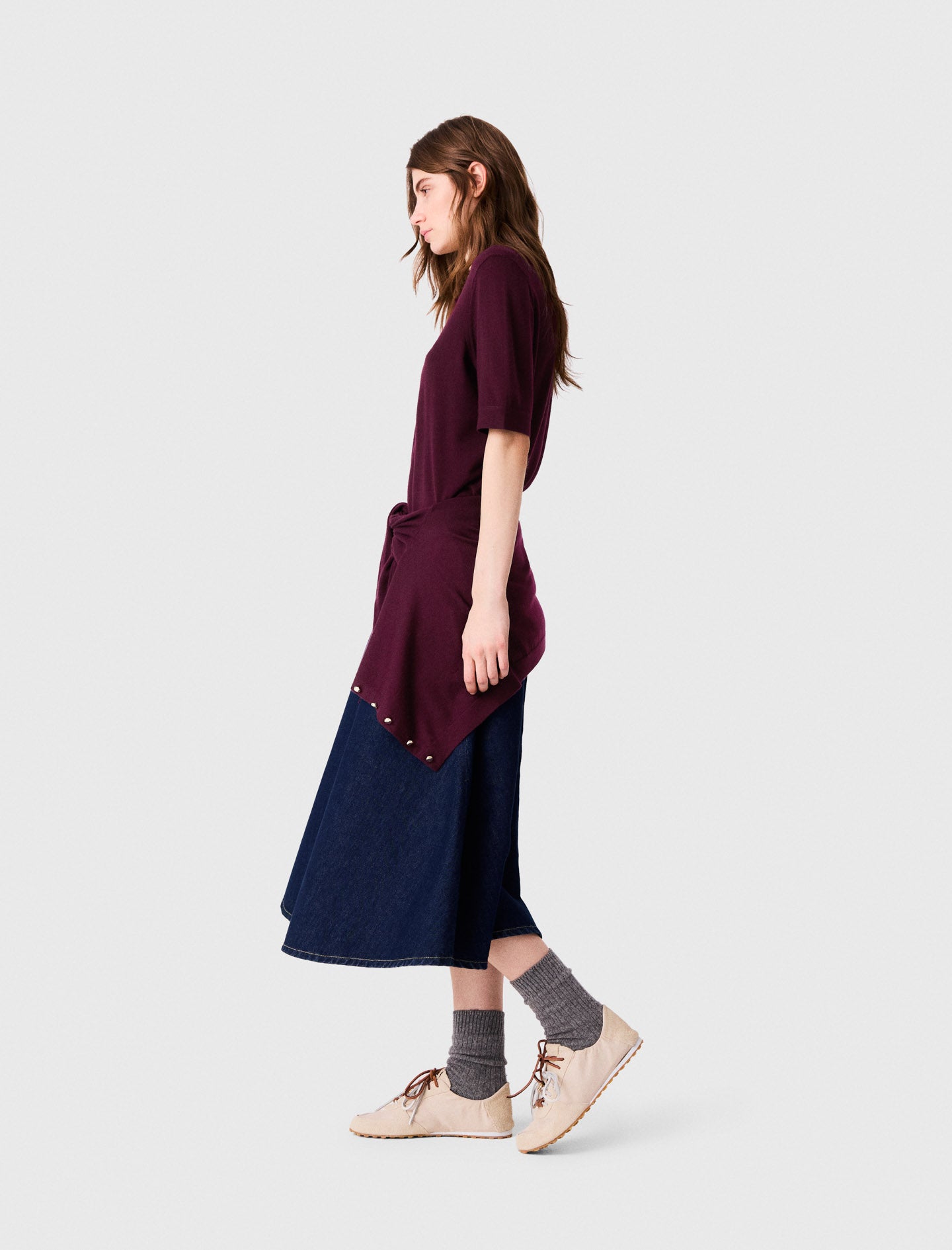 Polo collar jumper Eggplant