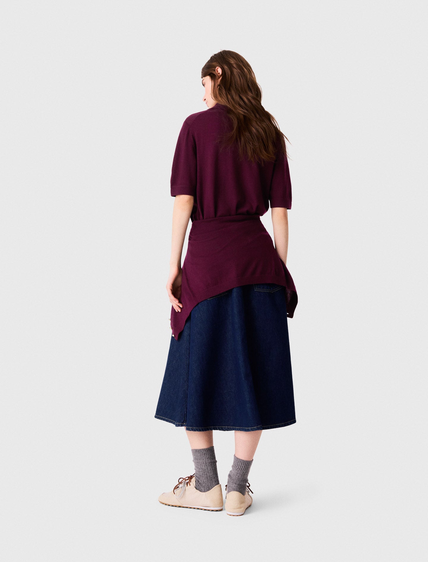 Polo collar jumper Eggplant