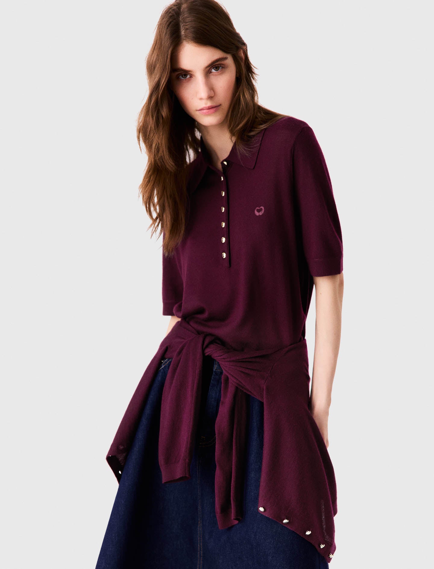 Polo collar jumper Eggplant