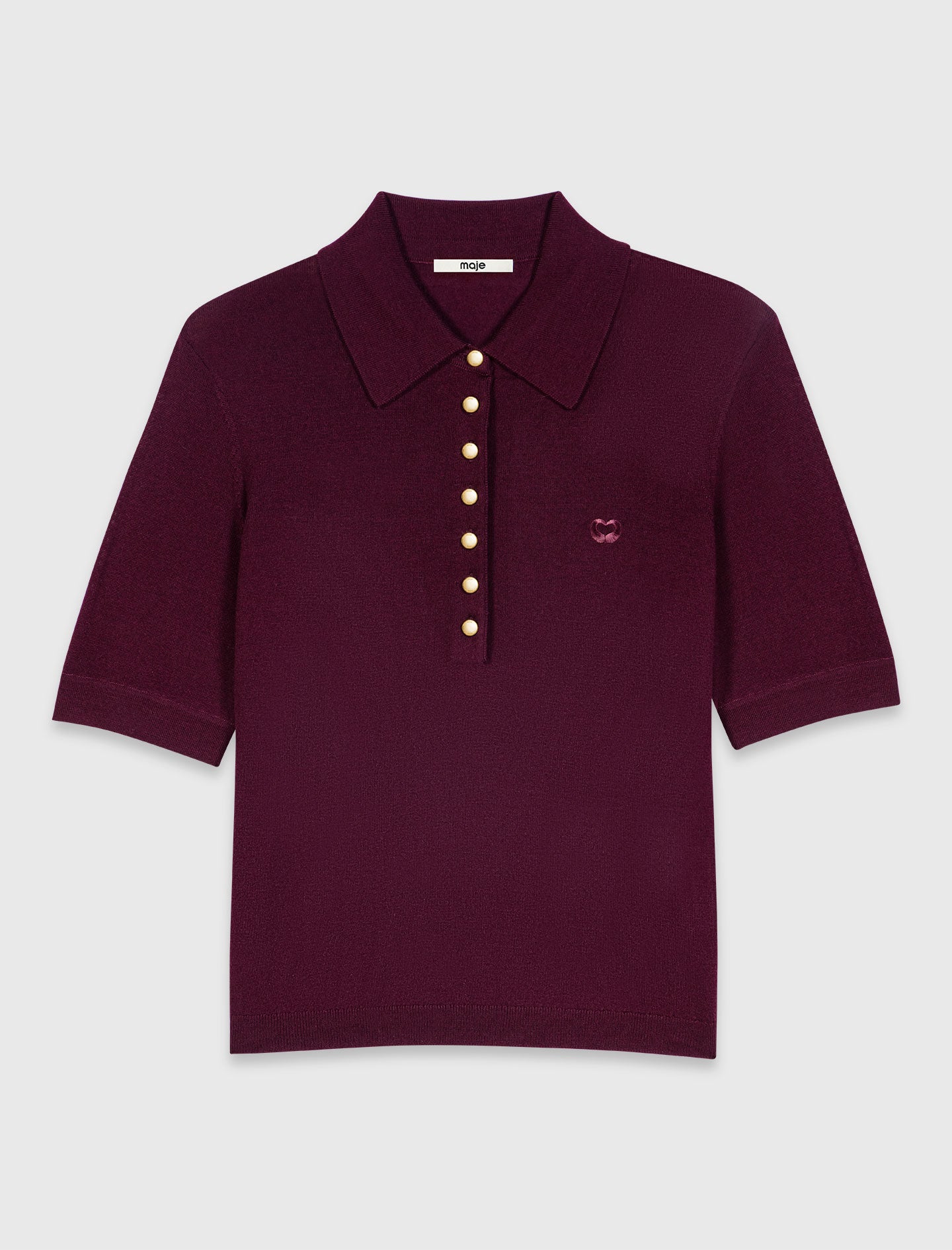 Polo collar jumper Eggplant