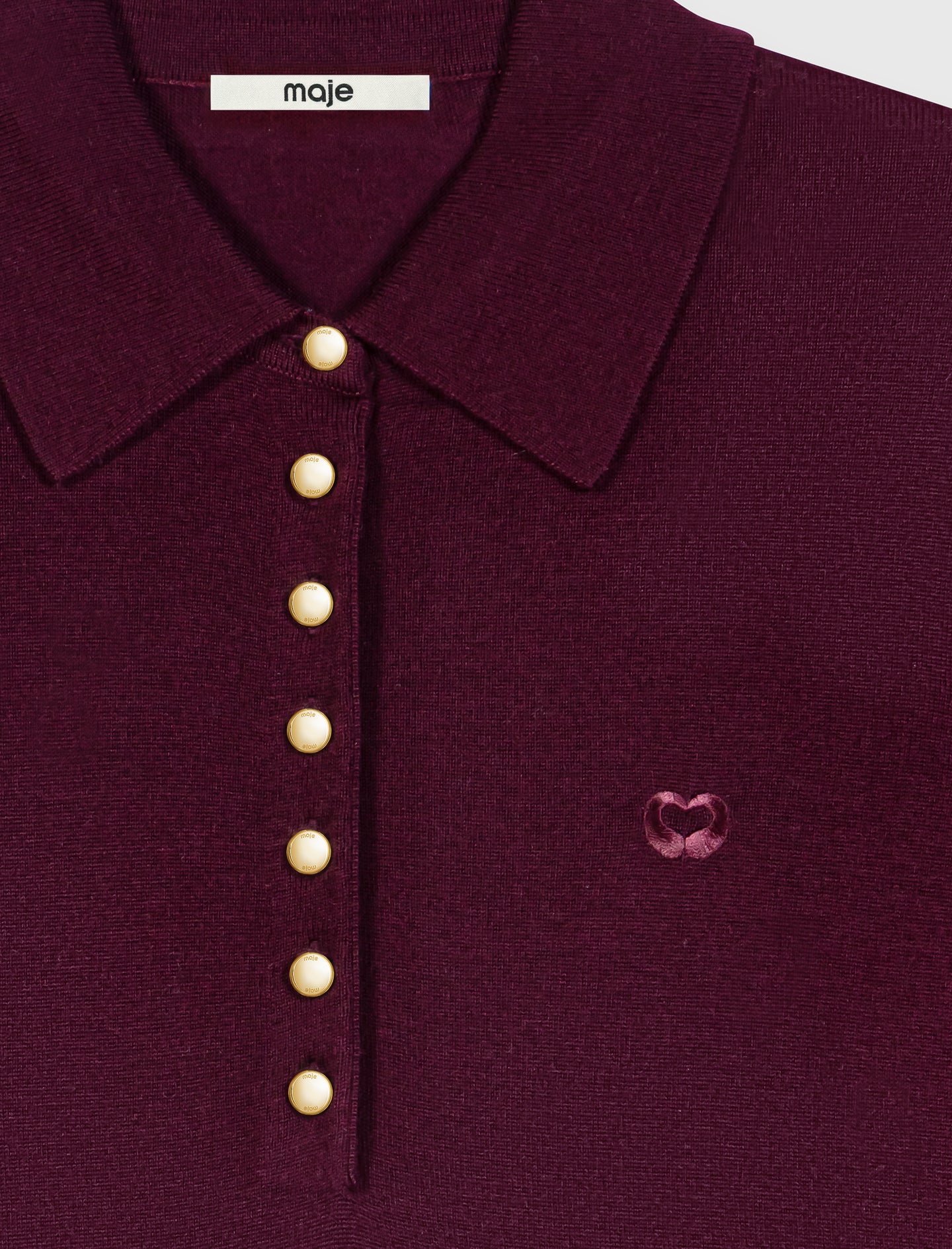 Polo collar jumper Eggplant