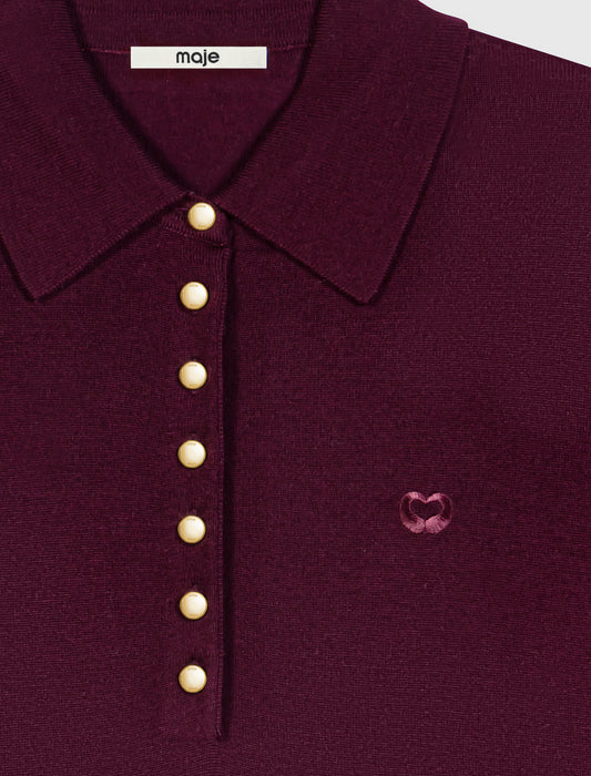 Polo collar jumper Eggplant