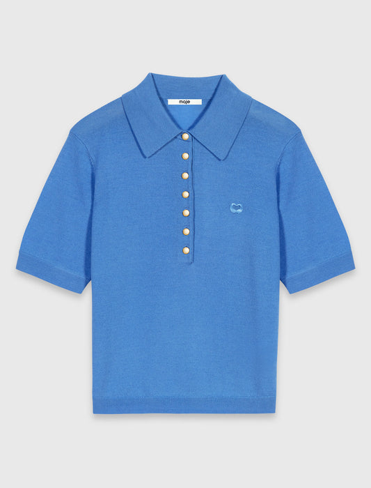 Polo collar jumper Blue