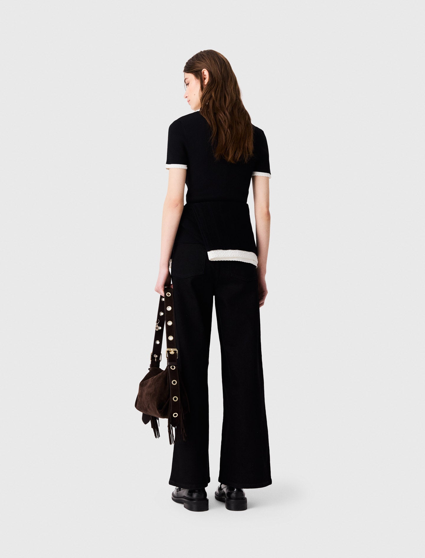 Short-sleeved polo shirt Black