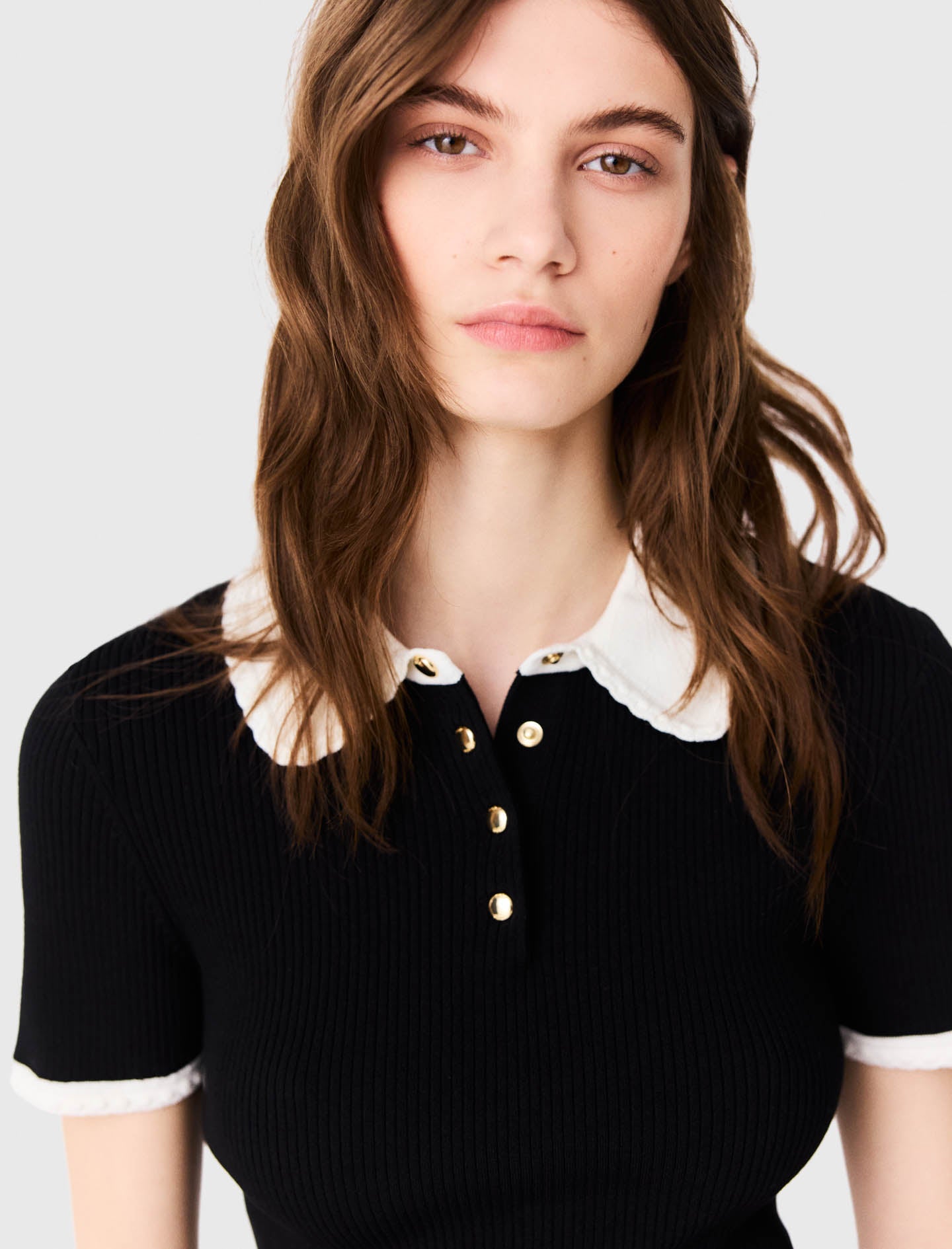 Short-sleeved polo shirt Black