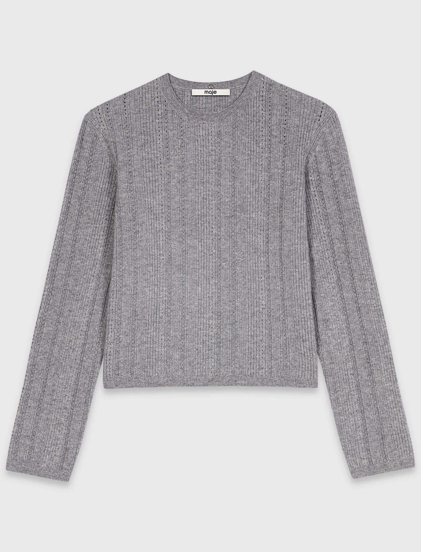 Removable poplin collar jumper Grey