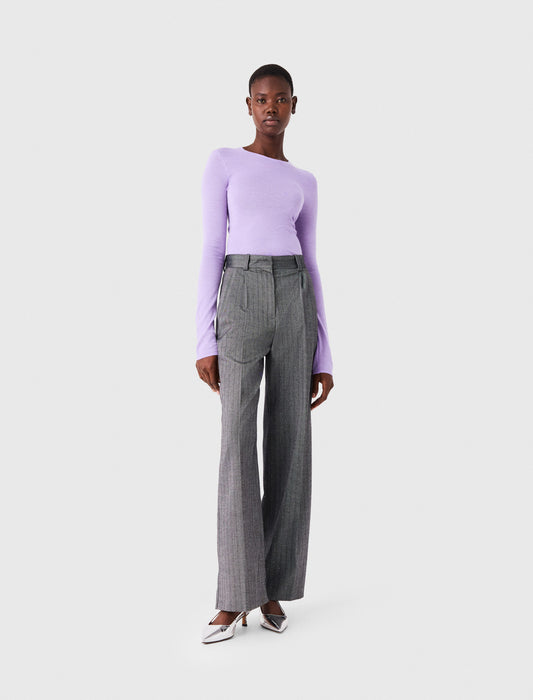 Second-skin round neck jumper Parma Violet