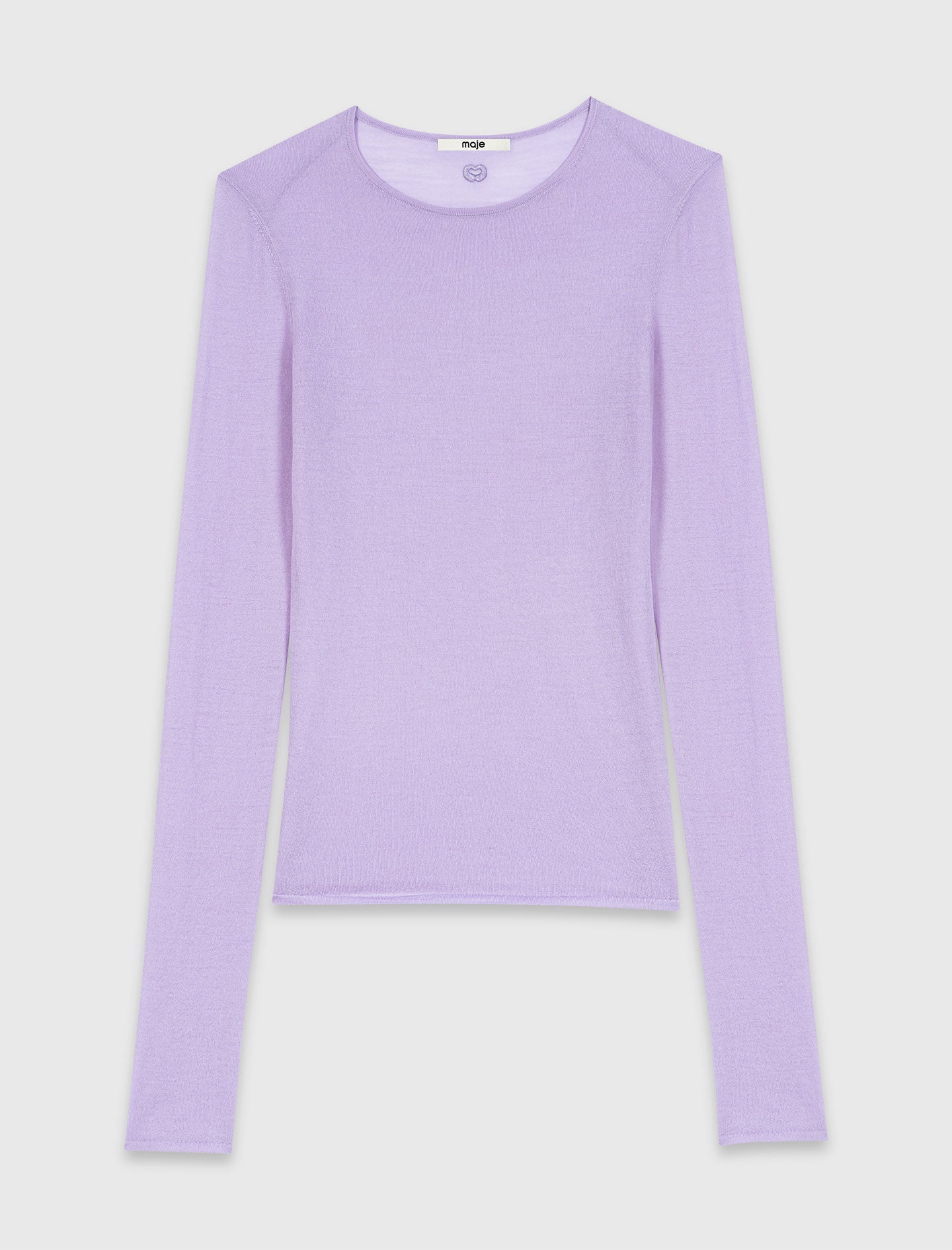 Second-skin round neck jumper Parma Violet