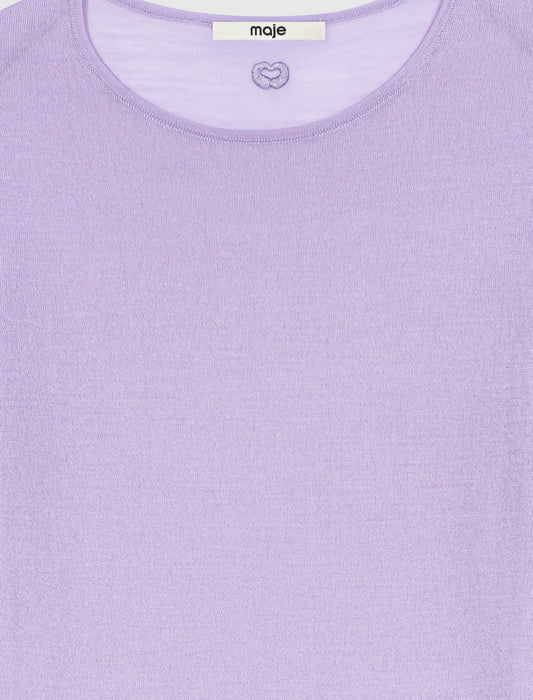 Second-skin round neck jumper Parma Violet