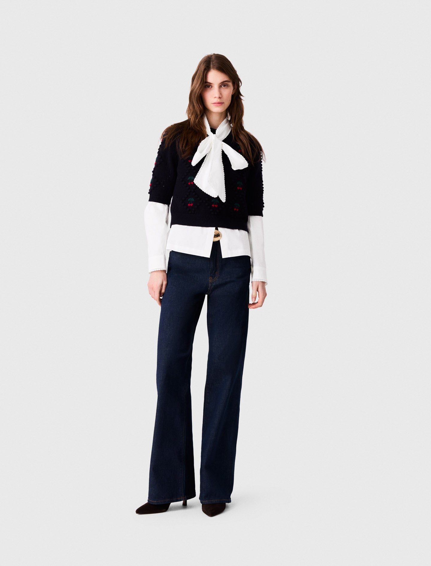 Jumper with embroidered cherries Navy