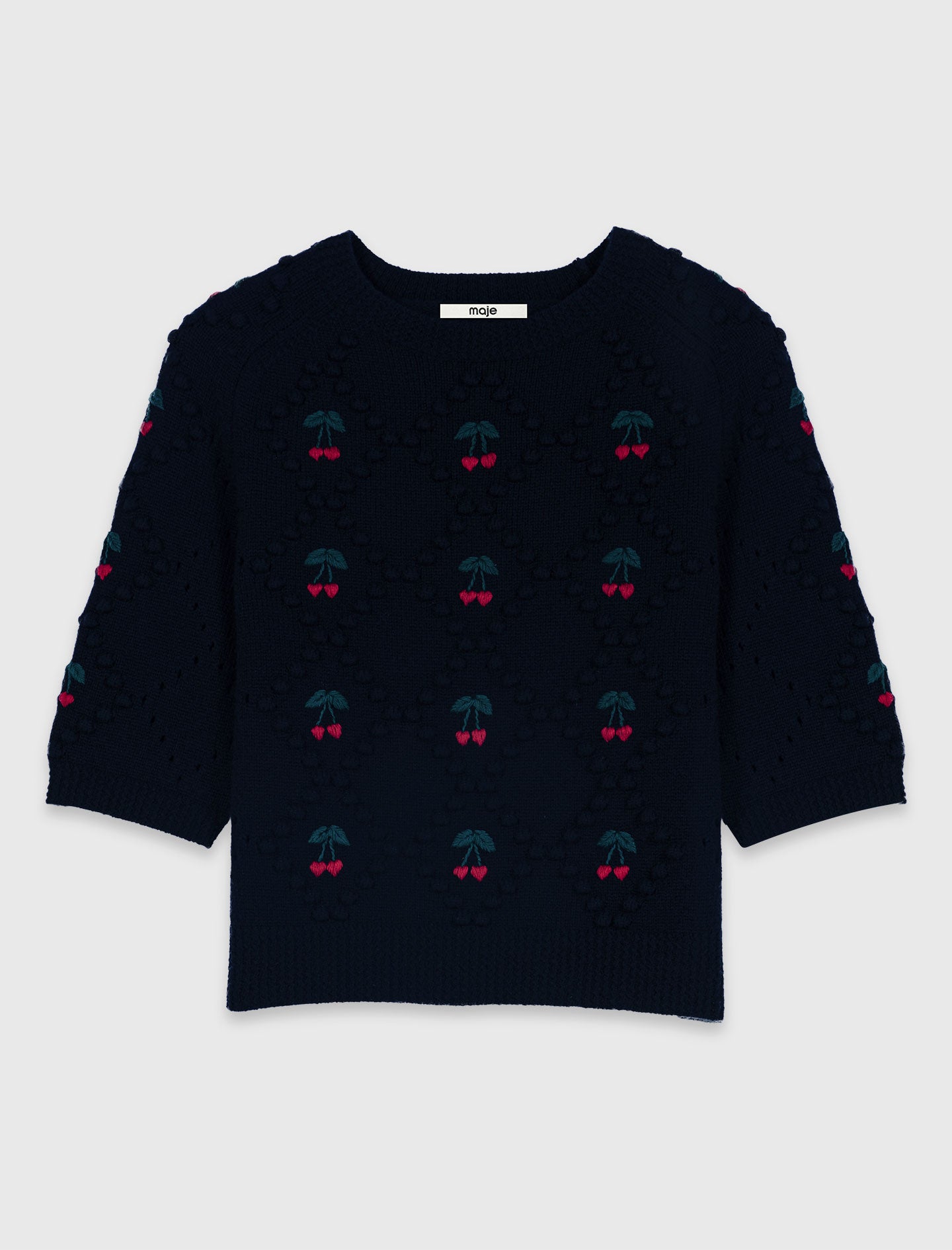 Jumper with embroidered cherries Navy