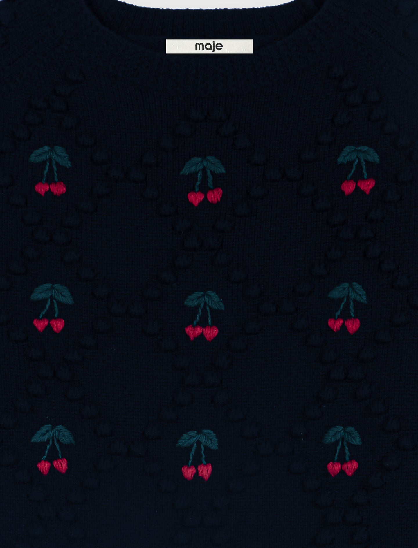 Jumper with embroidered cherries Navy