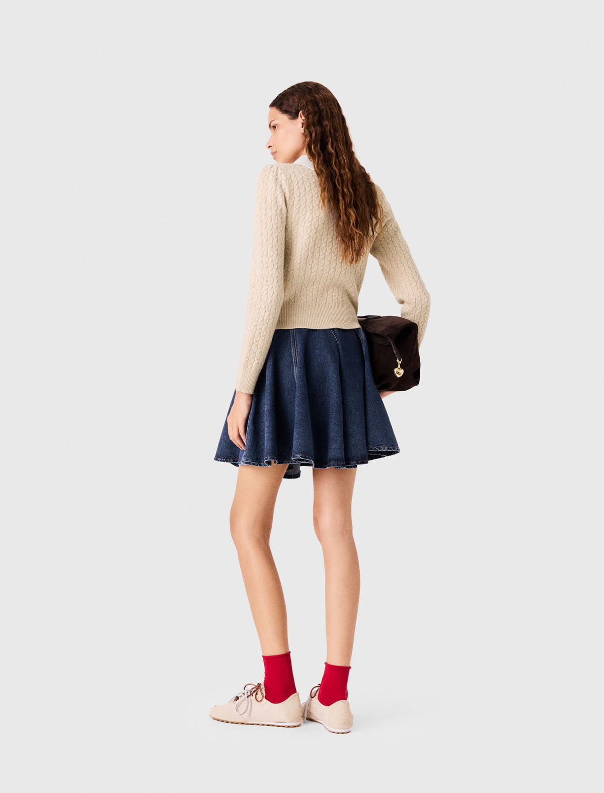Removable poplin collar jumper Ecru