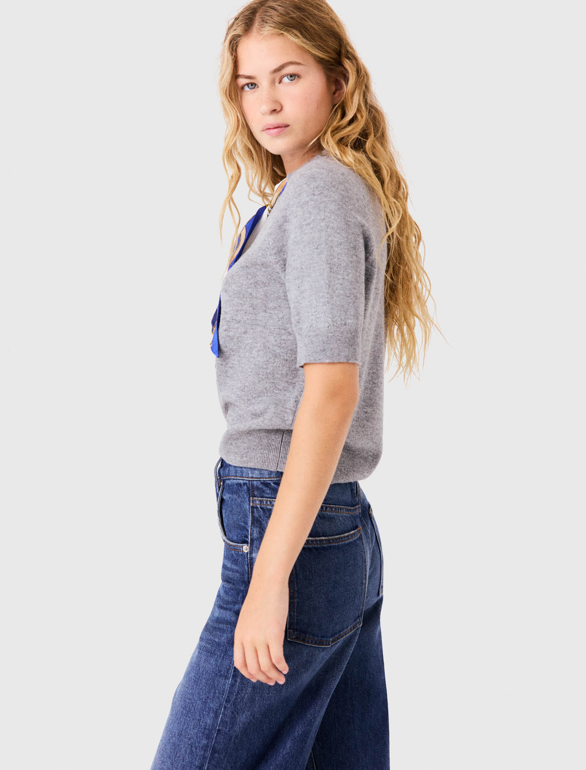 Jumper with twilly Light Grey