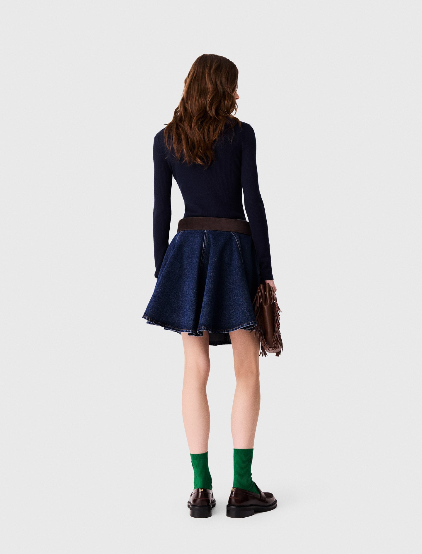 Second-skin high-neck jumper Navy