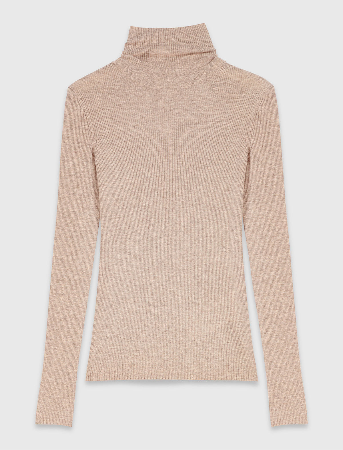 Second-skin jumper with high neck Beige