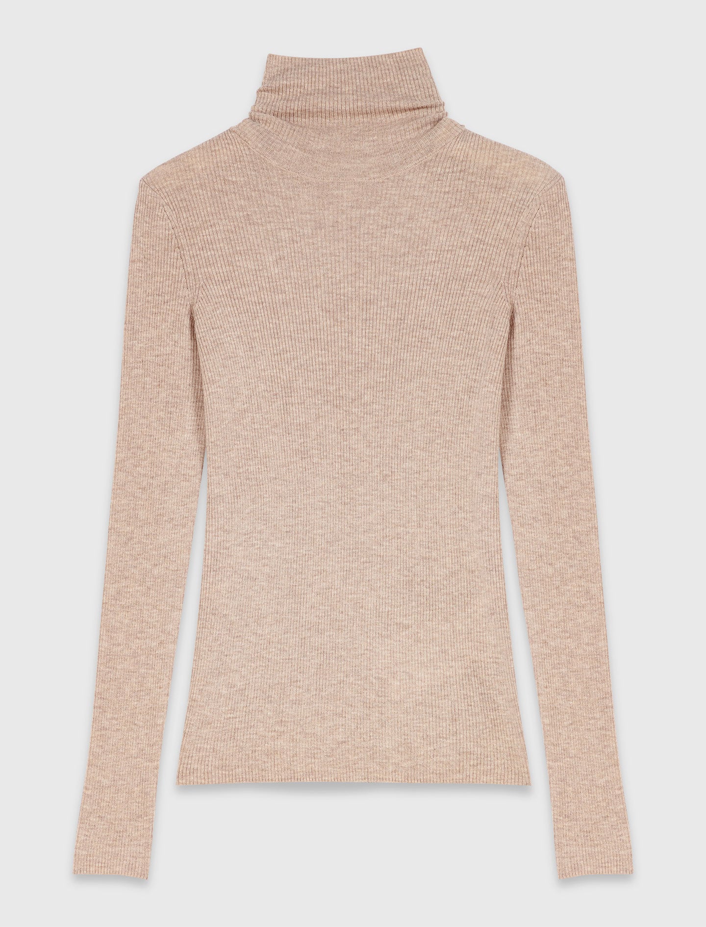 Second-skin jumper with high neck Beige